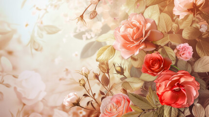 Soft Roses in Dreamy Pastel Floral Composition