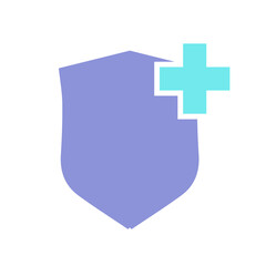 medical health protection shield with cross icon