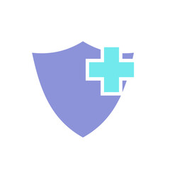 medical health protection shield with cross icon