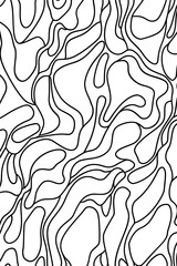 Wavy Lines Black and White Pattern, coloring page