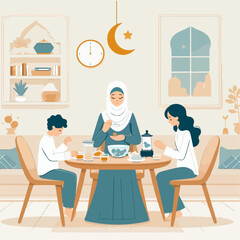 illustration of stylish hijab woman