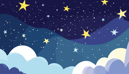Obraz na płótnie Canvas The night sky is full of stars. Vector Sky Background