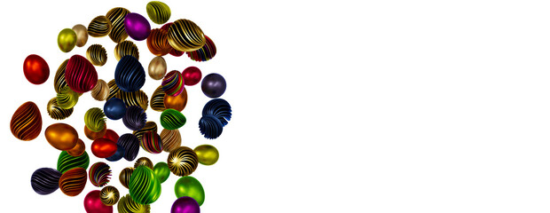 Easter colorful eggs isolated