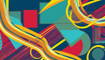 vector abstract shapes and patterns in vibrant colors for background