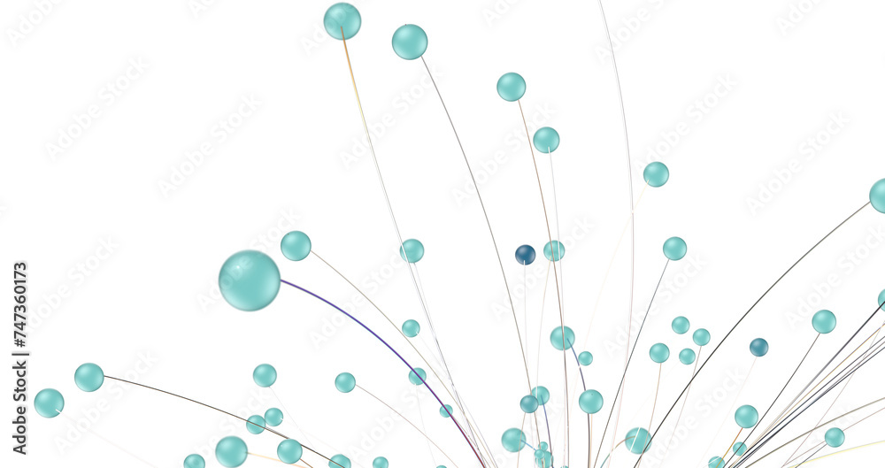 Poster Abstract 3d rendering of network concept. Modern background. Futuristic shape with spheres and lines. Design for poster, cover,