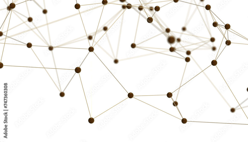 Poster neural network 3d illustration. big data and cybersecurity
