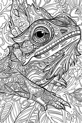 Frogs Head Coloring Book Page, coloring page