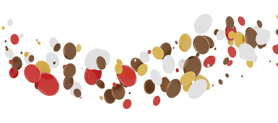 confetti png. Gold confetti falls from the sky. Glittering confetti on a transparent background. Holiday