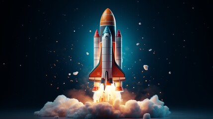 space rocket in space