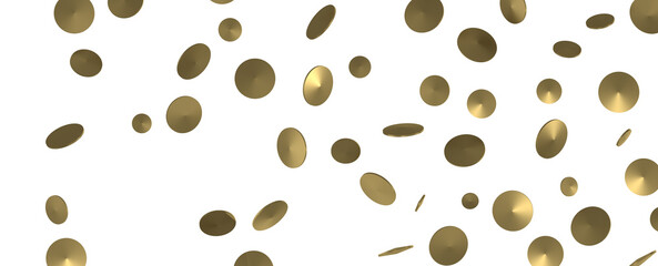 Glorious Cascade: Exquisite 3D Illustration of Glowing Gold Confetti