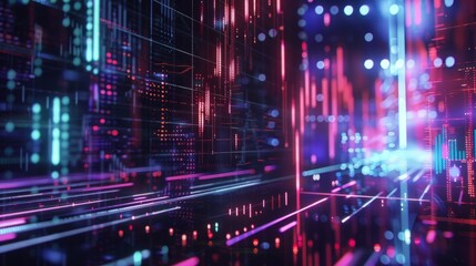 Fototapeta premium Analyzing financial trends: stock screen data and projections for market insights