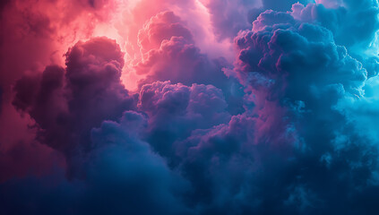 an image with blue and red clouds and space in the st