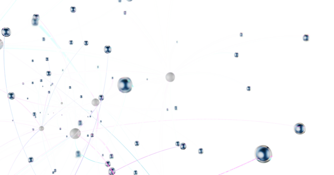 Abstract 3d rendering of network concept. Modern background. Futuristic shape with spheres and lines. Design for poster, cover,