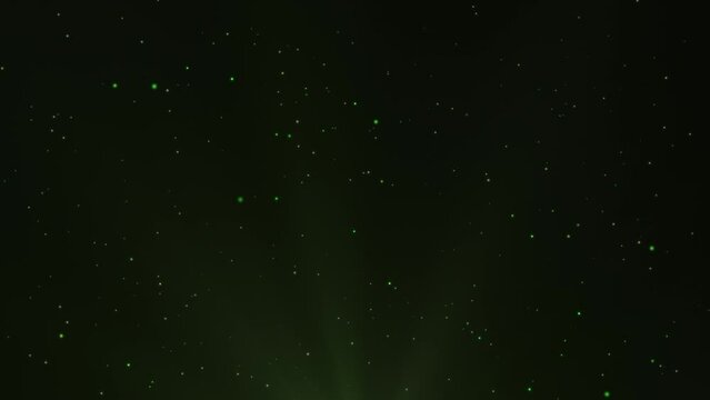 緑色の光の粒子の背景動画【透過】