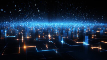 Fototapeta premium Abstract data flow in virtual space