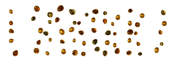 Pile of golden eggs. 3d render illustration.