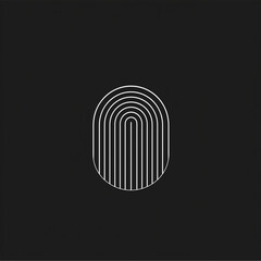 Minimalistic Design with White Circular Lines on Black Background, Abstract Contemporary Art