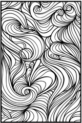 Abstract Monochrome Design, coloring page