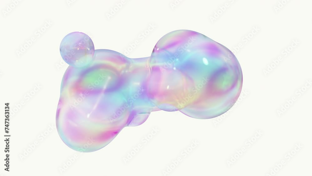 Aufkleber a metaball animation transforms liquid blobs. 3d abstract colorful metaballs in the background. 4k u