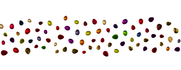 colorful easter eggs from above