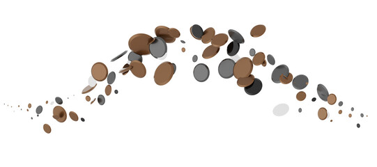 gold  Shower: Dynamic 3D Illustration of Dancing gold Confetti