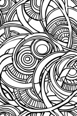 Abstract Black and White Drawing, coloring page