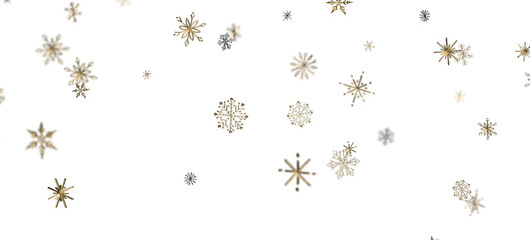Winter Snow Showers: Spectacular 3D Illustration Showcasing Falling Christmas Snowflakes