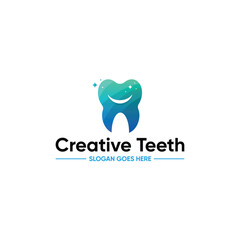 A modern teeth or tooth logo design for a dentist or a dental clinic.