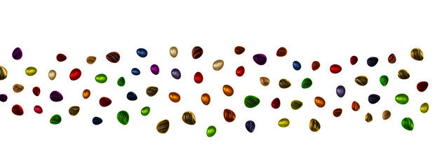 Border of easter eggs in different colors