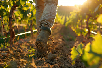 person working in a vineyard,