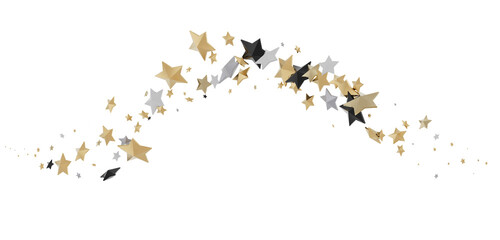 Gilded Rainfall: Experience the Magic of a 3D Gold Stars Shower