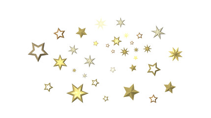 Enchanting 3D Gold Stars Rain: A Celestial Delight for the Eyes