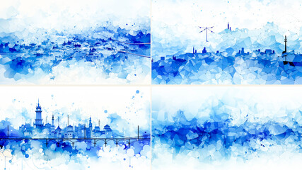 A stunning blue city map artwork created by a Saxon fractal artist. Intricate details and...