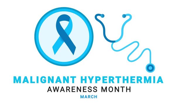 Malignant Hyperthermia Awareness Month. health ribbon and stethoscope illustration.