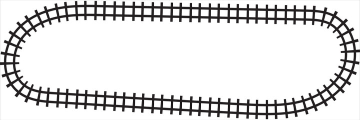Obraz premium Railway Line, Rails Symbol, Train Tracks Sign, Railroad Pictogram, Railway Track Silhouette. Railway vector . EPS 10