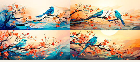 Beautiful bird themed decorations for your home or office. Branch and leaf designs will add a touch of nature to any space. Create a tranquil atmosphere with these decorative backdrops.