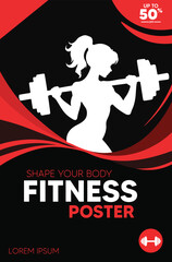 template for gym, fitness, and workout promotion vector poster