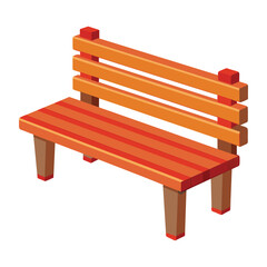 Isolated Bench Vector Illustration on white