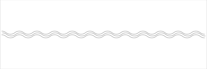 Thin line wavy abstract vector background. Curve wave seamless pattern. Line art striped graphic template. Vector file. AI