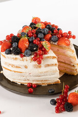 Naked Fruit Cake in a hart shape
