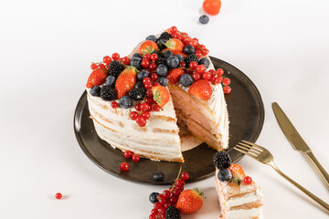 Naked Fruit Cake in a hart shape