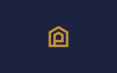 letter p with house logo icon design vector design template inspiration