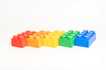 colorful block jigsaw on white background