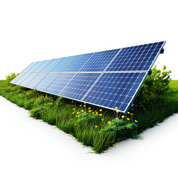 solar panels on green grass
