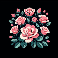  Pink Rose - Vector rose 