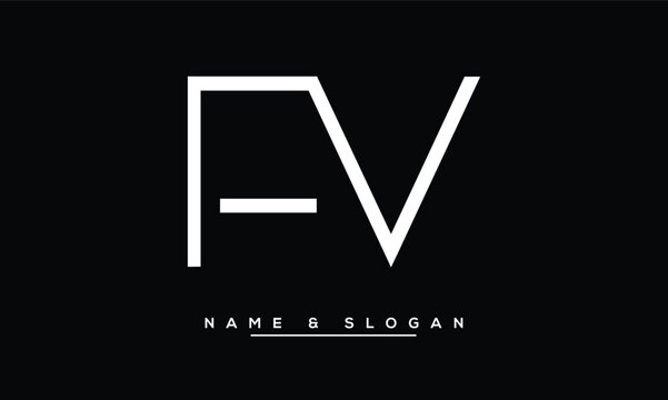 FV,  VF,  F,  V  Abstract  Letters  Logo  Monogram