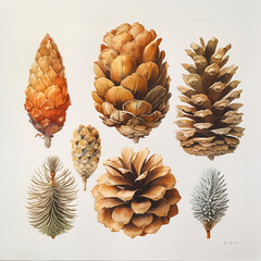 pine cones and nuts