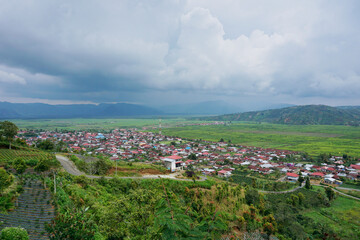 Fototapeta na wymiar landscape with a village