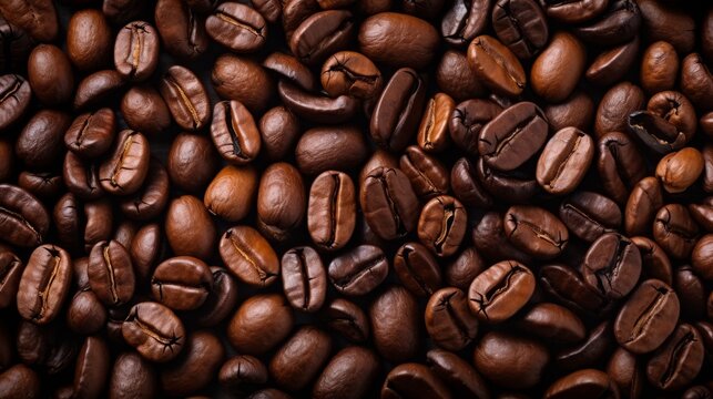 Fresh roasted coffee beans background © Media Srock