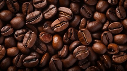 Obraz premium Fresh roasted coffee beans background